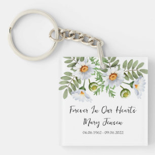 Daisy Memorial Funeral Photo Keychain