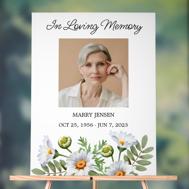 Daisy Memorial Photo Funeral (Neutre)