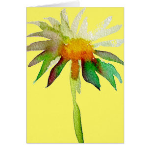Daisy modern art flower on yellow
