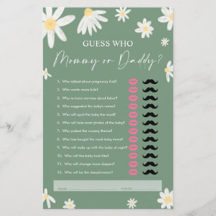 Daisy Mommy or Daddy, Sage Green Guest Who Game