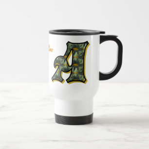 Daisy Monogram Initial A Personalized Travel Mug