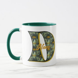 Daisy Monogram Initial D Personalized Mug