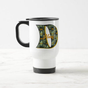 Daisy Monogram Initial D Personalized Travel Mug
