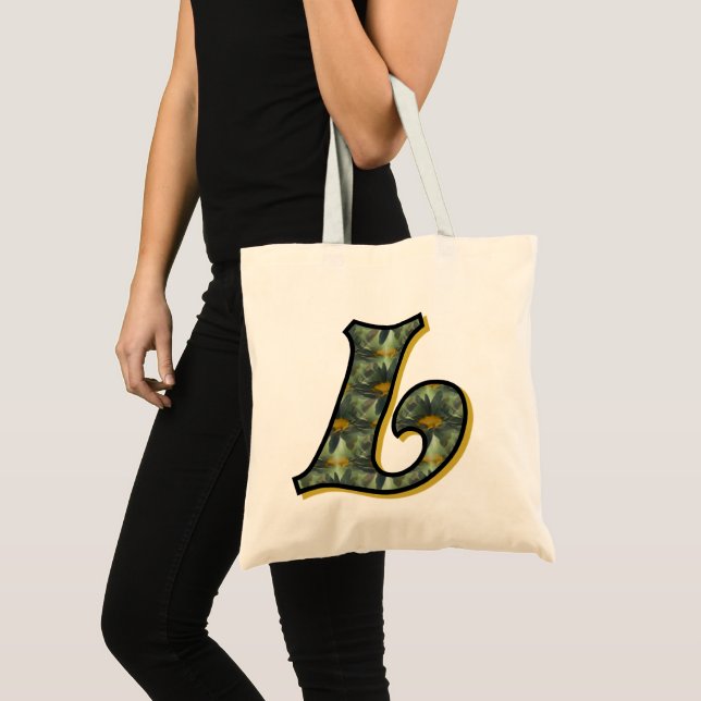 Daisy Monogram Initial L Tote Bag (Front (Product))
