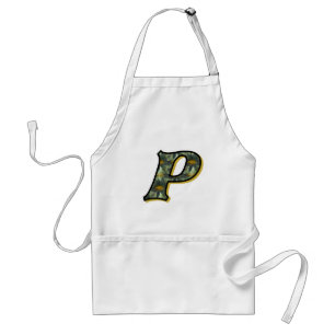 Daisy Monogram Initial P Standard Apron