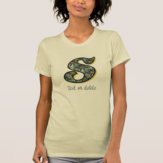 Daisy Monogram Initial S Personalized T-Shirt (Front)