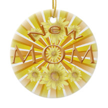 Daisy New Mom ceramic ornament