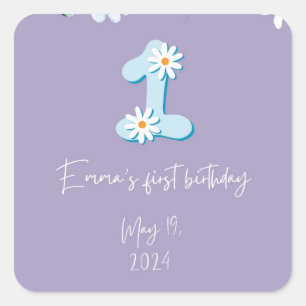 Daisy Number 1 Birthday Stickers
