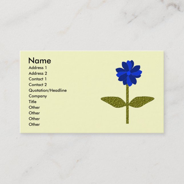 Daisy Ocean Blue Customizable Business Card (Front)