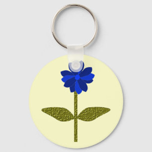 Daisy Ocean Blue Keychain