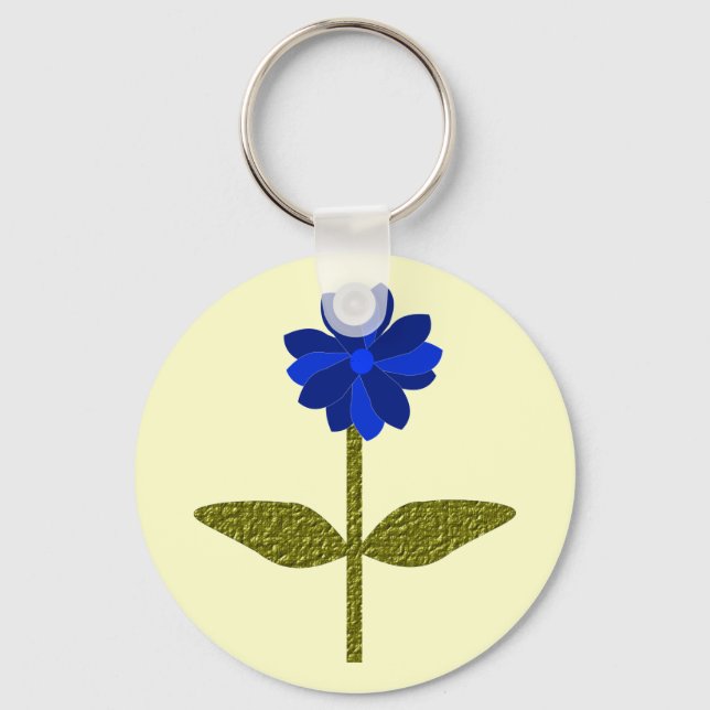 Daisy Ocean Blue Keychain (Front)