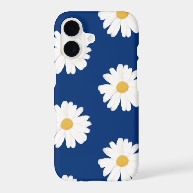Daisy Oil Paint Style Flower Girly Blue (Verso)