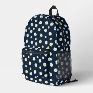 Daisy On Blue Pattern Printed Backpack