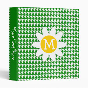 Daisy on Green Houndstooth Binder