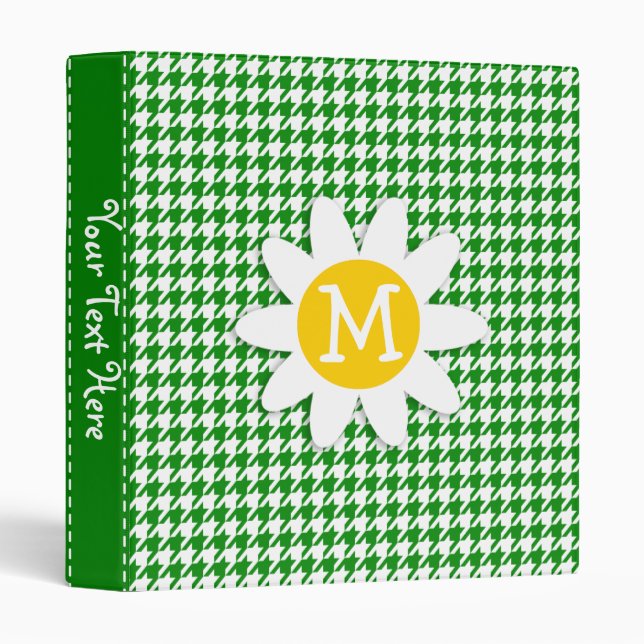 Daisy on Green Houndstooth Binder (Front/Spine)