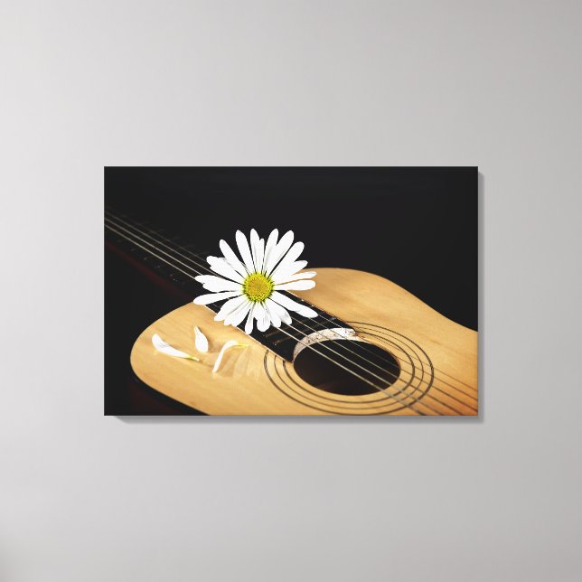 Daisy on Guitar Canvas Print (Front)
