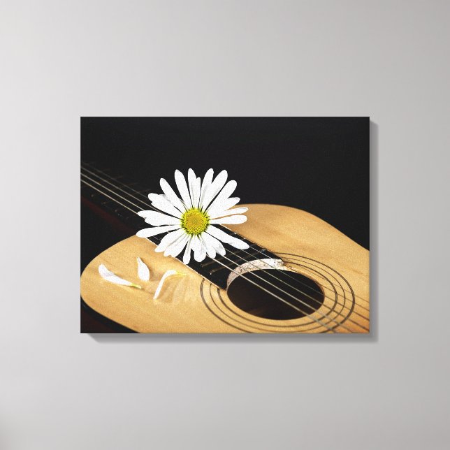 Daisy on Guitar Canvas Print (Front)