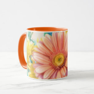 Daisy Orange Colourful Flowers Art Mug