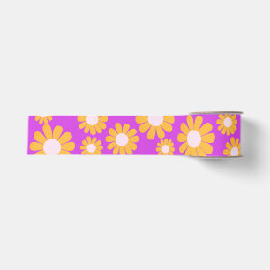 Daisy Orange Magenta Grosgrain Ribbon