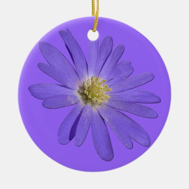Daisy Ornament Purple Flowers Christmas Decoration (Front)