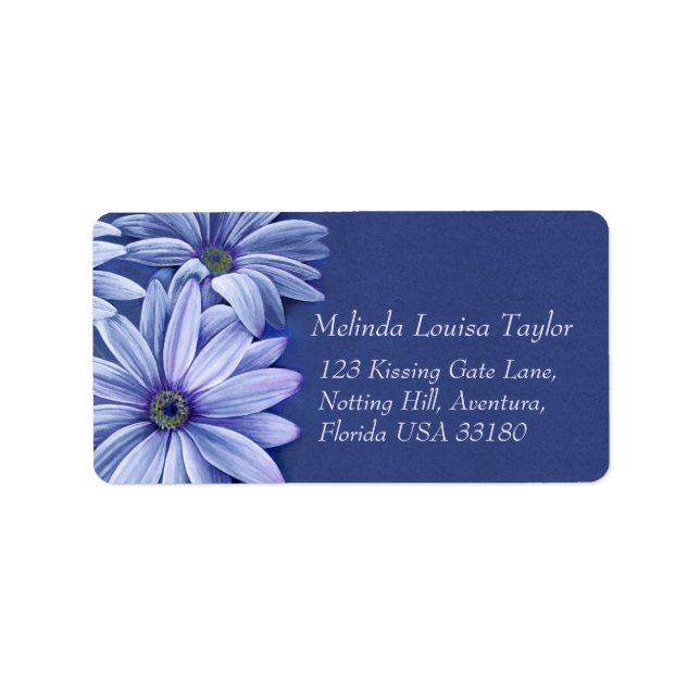 Daisy osteospermum wedding return address label (Front)