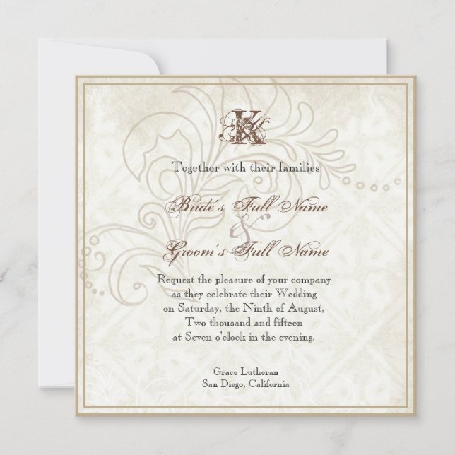 Daisy, Pansy, Rose n Butterfly, Wedding Invitation (Front)