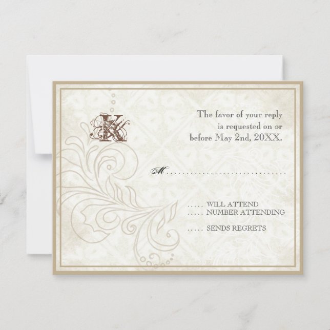 Daisy, Pansy, Rose n Papillon - Mariage carte RSVP (Devant)