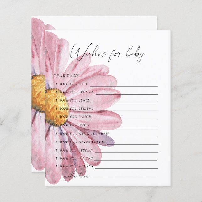 Daisy Party game | wishes for baby game (Front/Back)