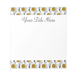 Daisy Pattern Customizable Notepad