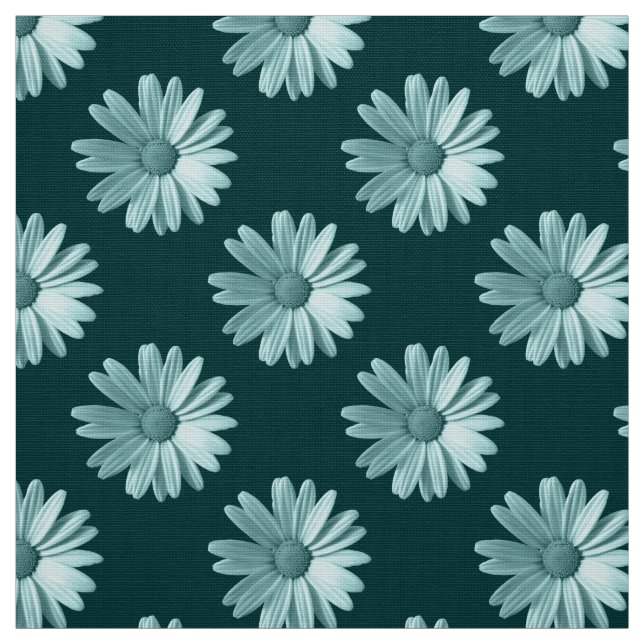 Daisy Pattern - Dark Green Fabric (Swatch)
