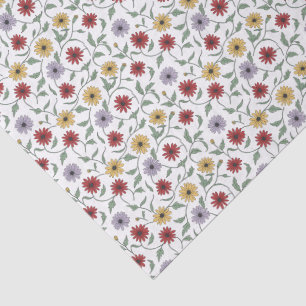 Daisy Pattern Doodle Pen and Ink Style Tissue Paper