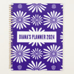 Daisy Pattern Flowers Blooms Floral Purple CUSTOM Planner<br><div class="desc">Hello! I hope you like this original artwork design. Add your own text,  change the colours or fonts to personalize it. Check my shop for more designs. If you'd like something custom please let me know.</div>