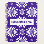 Daisy Pattern Flowers Blooms Floral Purple CUSTOM Planner<br><div class="desc">Hello! I hope you like this original artwork design. Add your own text,  change the colours or fonts to personalize it. Check my shop for more designs. If you'd like something custom please let me know.</div>