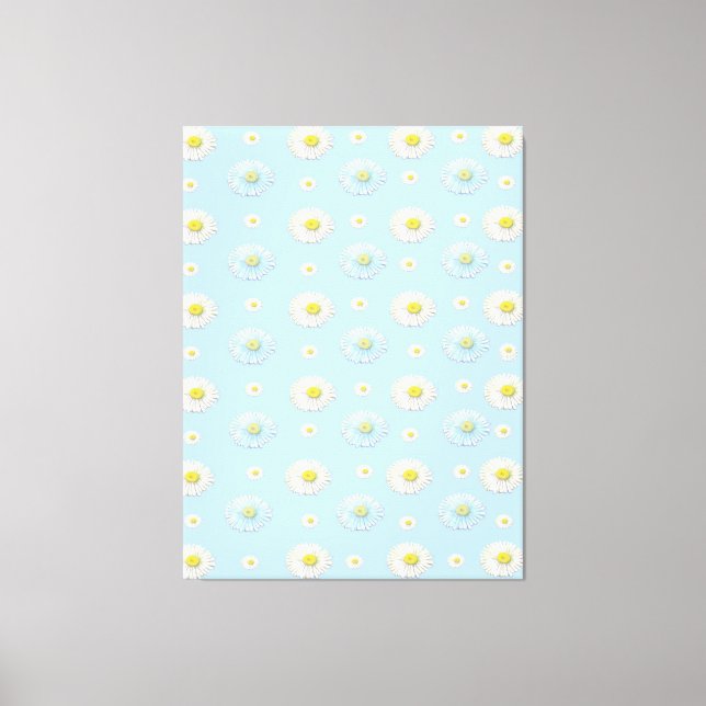 Daisy Pattern on light blue background  Canvas Print (Front)