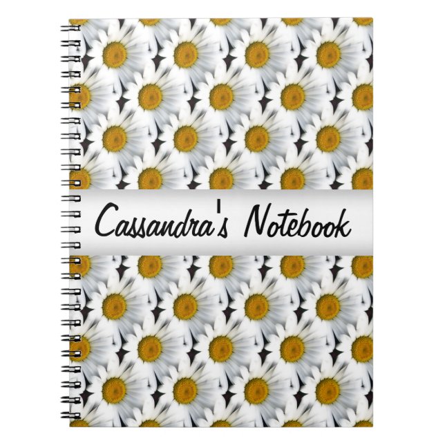 Daisy Pattern Personalized Notebook / Journal (Front)