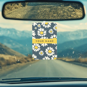 Daisy Pattern, White Daisies, Your Name Air Freshener