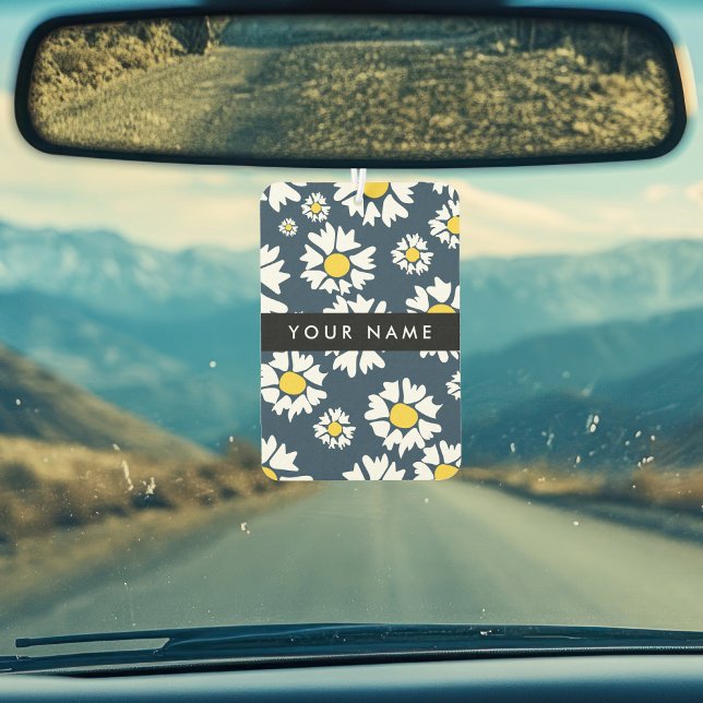 Daisy Pattern, White Daisies, Your Name Air Freshener (Creator Uploaded)