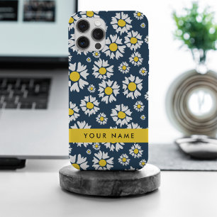 Daisy Pattern, White Daisies, Your Name iPhone 15 Pro Max Case