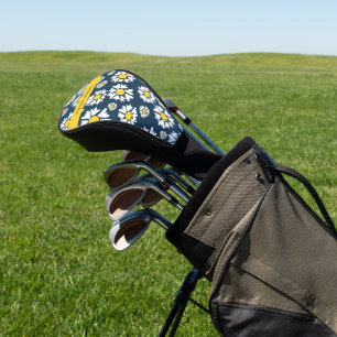 Daisy Pattern, White Daisies, Your Name Golf Head Cover