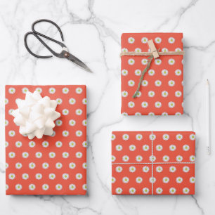 Daisy pattern wrapping paper sheet