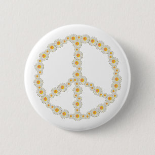 Daisy Peace 2 Inch Round Button