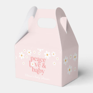 Daisy Peace Love Baby Retro Baby Shower Favor Box