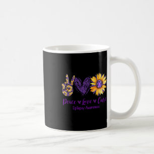Daisy Peace Love Cure Epilepsy Awareness Purple Ri Coffee Mug
