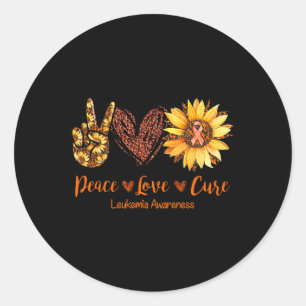 Daisy Peace Love Cure Leukaemia Awareness Gift Classic Round Sticker