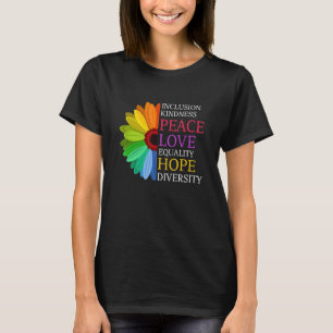 Daisy Peace Love Equality Diversity Human Rights L T-Shirt