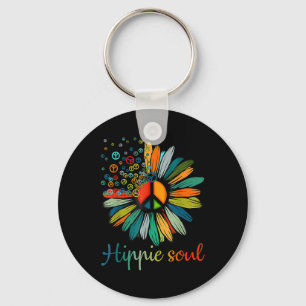 Daisy Peace Sign Hippie Soul Flower Lovers Gifts  Keychain