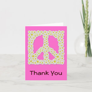 Daisy Peace Sign Thank You Note Card