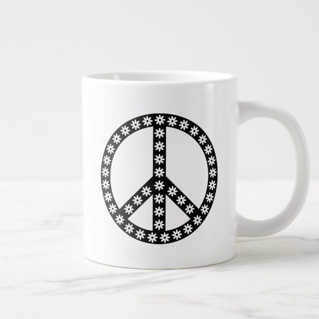 Daisy Peace Symbol Large Coffee Mug (Right)