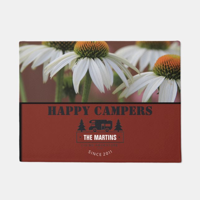 Daisy Personalized | Camping RV Happy Campers Doormat (Front)