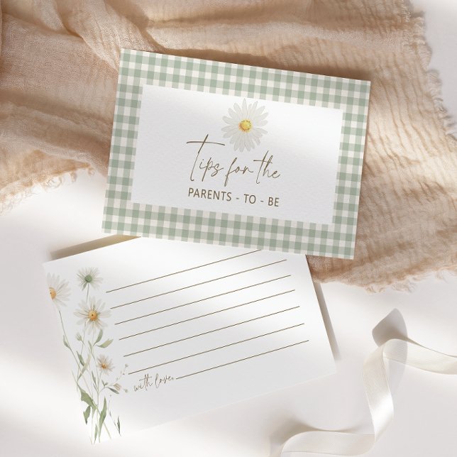 Daisy Petals Parent Tips Baby Shower Enclosure Card (Creator Uploaded)
